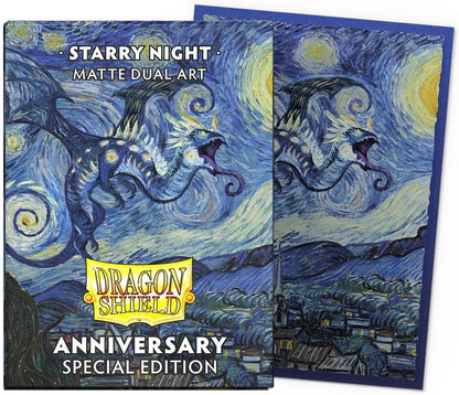 Dragon Shield Sleeves - Special Edition Matte Dual Art: Starry Night - 100CT Matte Dual Card Sleeves - Compatible with Magic The Gathering, Pokémon, and Yugioh TCG & LCG - Top Loader 1