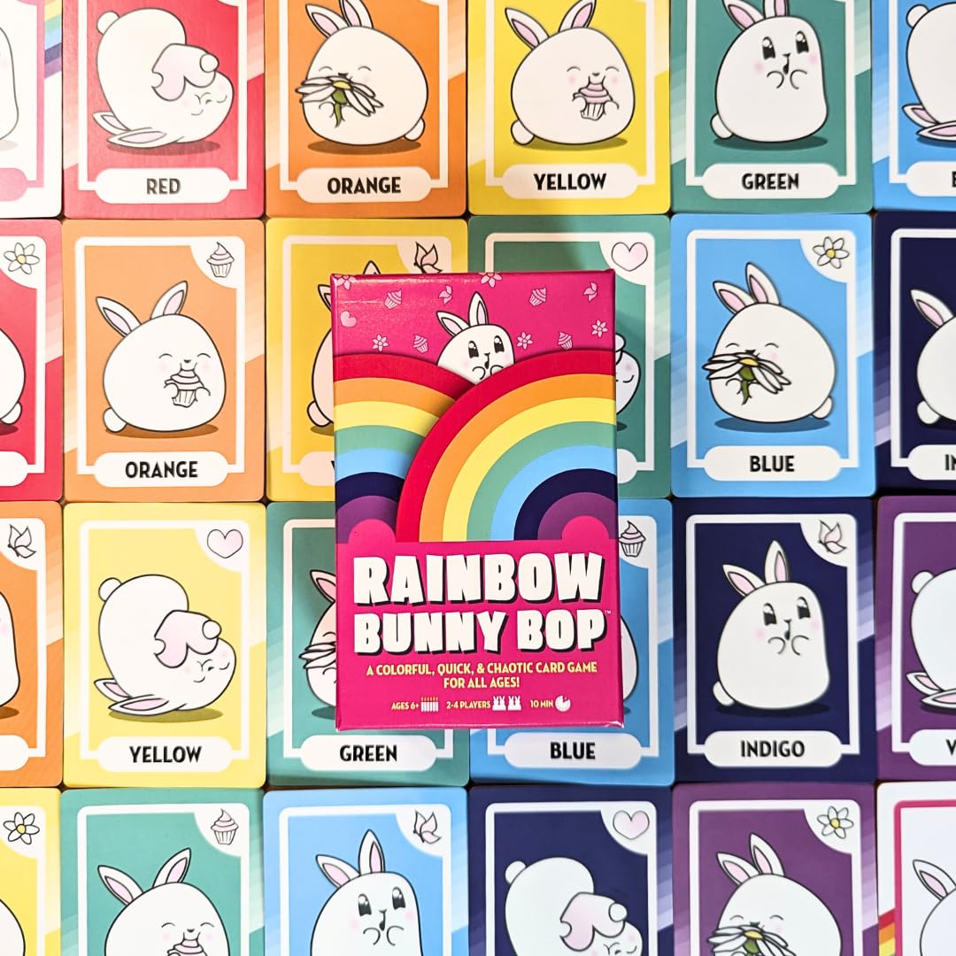 Rainbow Bunny Bop - A Family-Friendly Card Game - Perfect for Boys, Girls, Kids, Families & Adults Who Love Card Games and Board Games