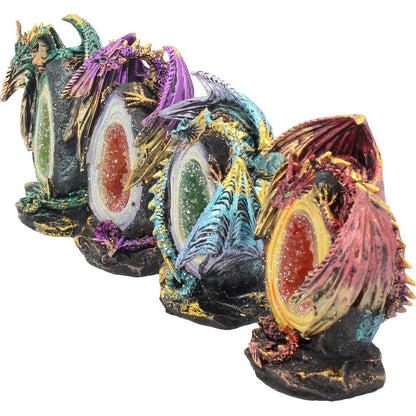 Geode Keepers Set of 4 Lightup Dragon Crystal Figurines 12cm 2