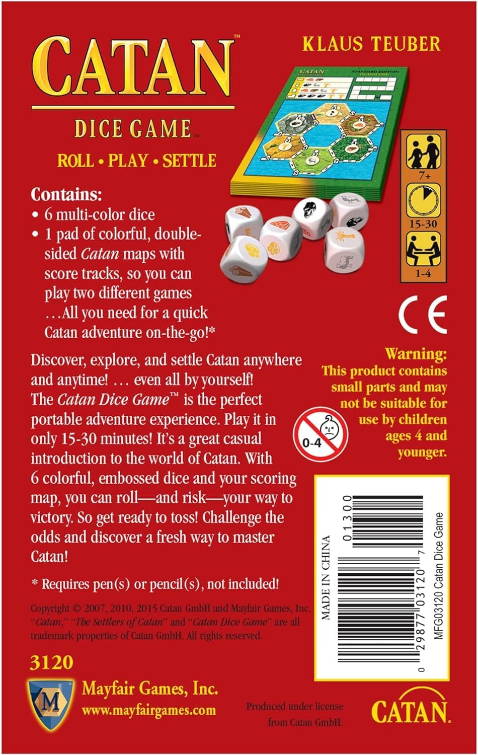 CATAN Dice Game Clamshell Board Game