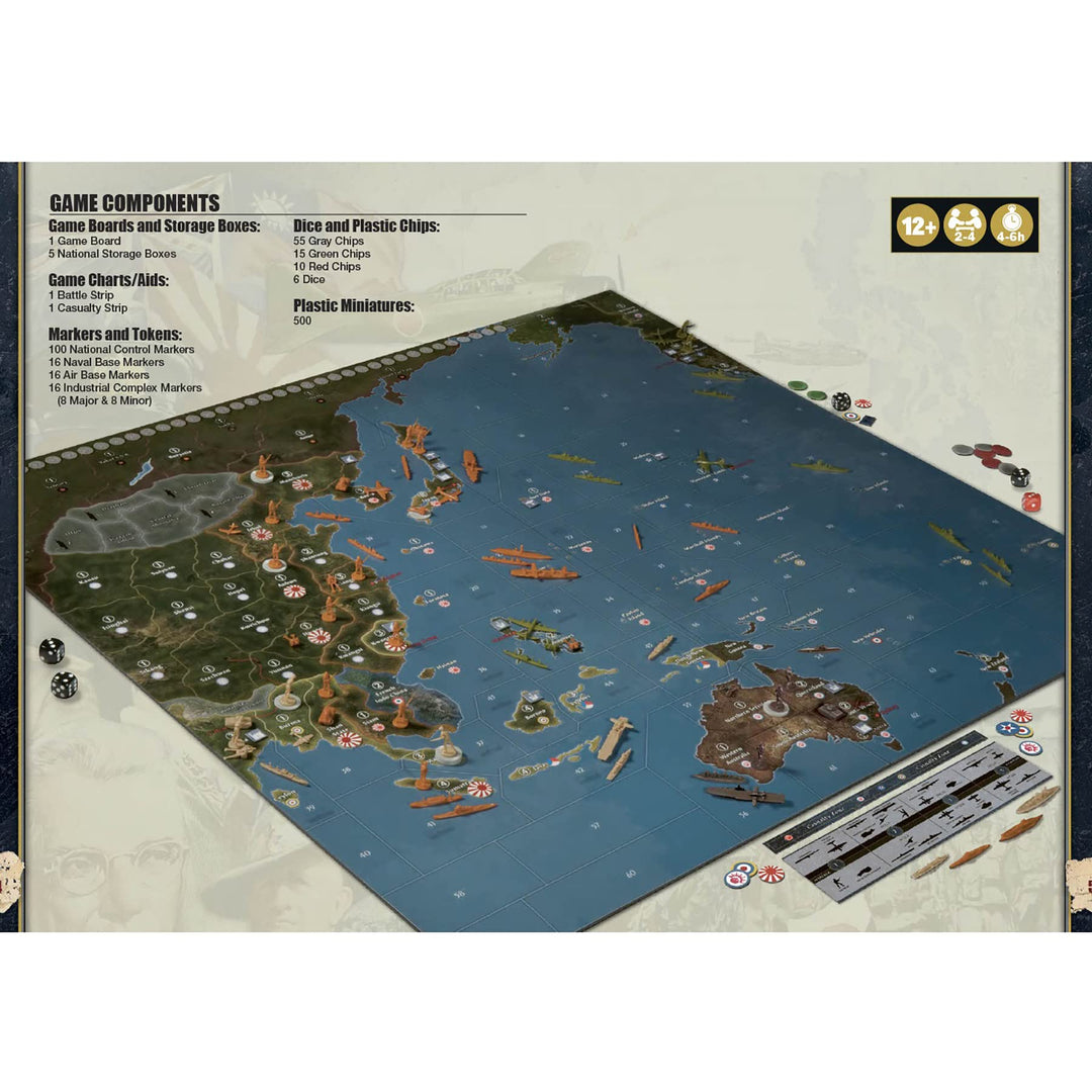 Renegade Game Studios Axis & Allies: 1940 Pacific Second Edition - WWII War Miniatures Strategy Board Game, Renegade, Age 12+/2-4 Players/6 Hr