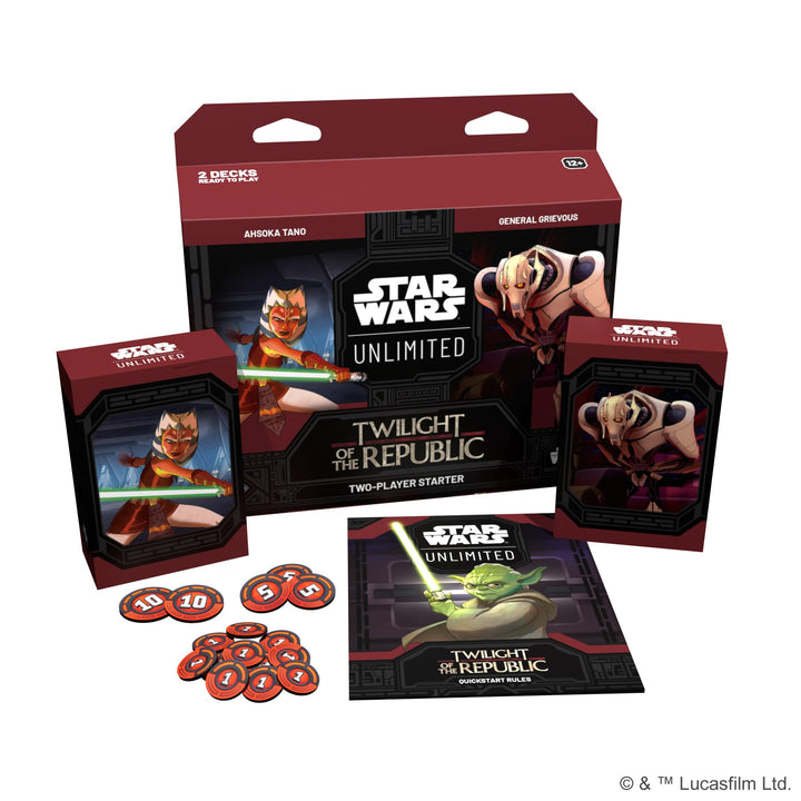 Fantasy Flight Games Star Wars: Unlimited TCG Twilight of The Republic Starter Set - Master The Clone Wars! Trading Card Game for Kids and Adults, Ages 12+, 2 Players, 20 Min Playtime, Made