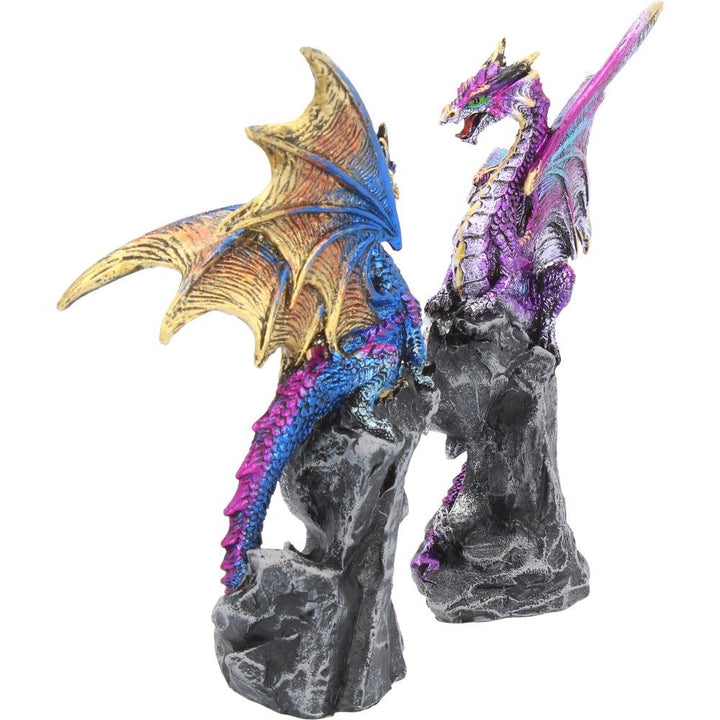 Realm Protectors Figurines Set of Two Fantasy Dragon Crystal Ornaments 2 15cm