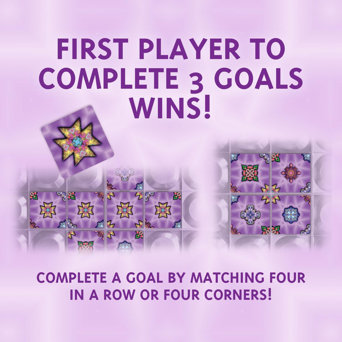 Calliope Games Four Corners Kaleidoscope Family Board Game Tile Games Captivating Art, Strategy, & Pattern Matching Puzzle for Kids & Adults 1-6 Players from The Makers of Tsuro and Roll for It 5