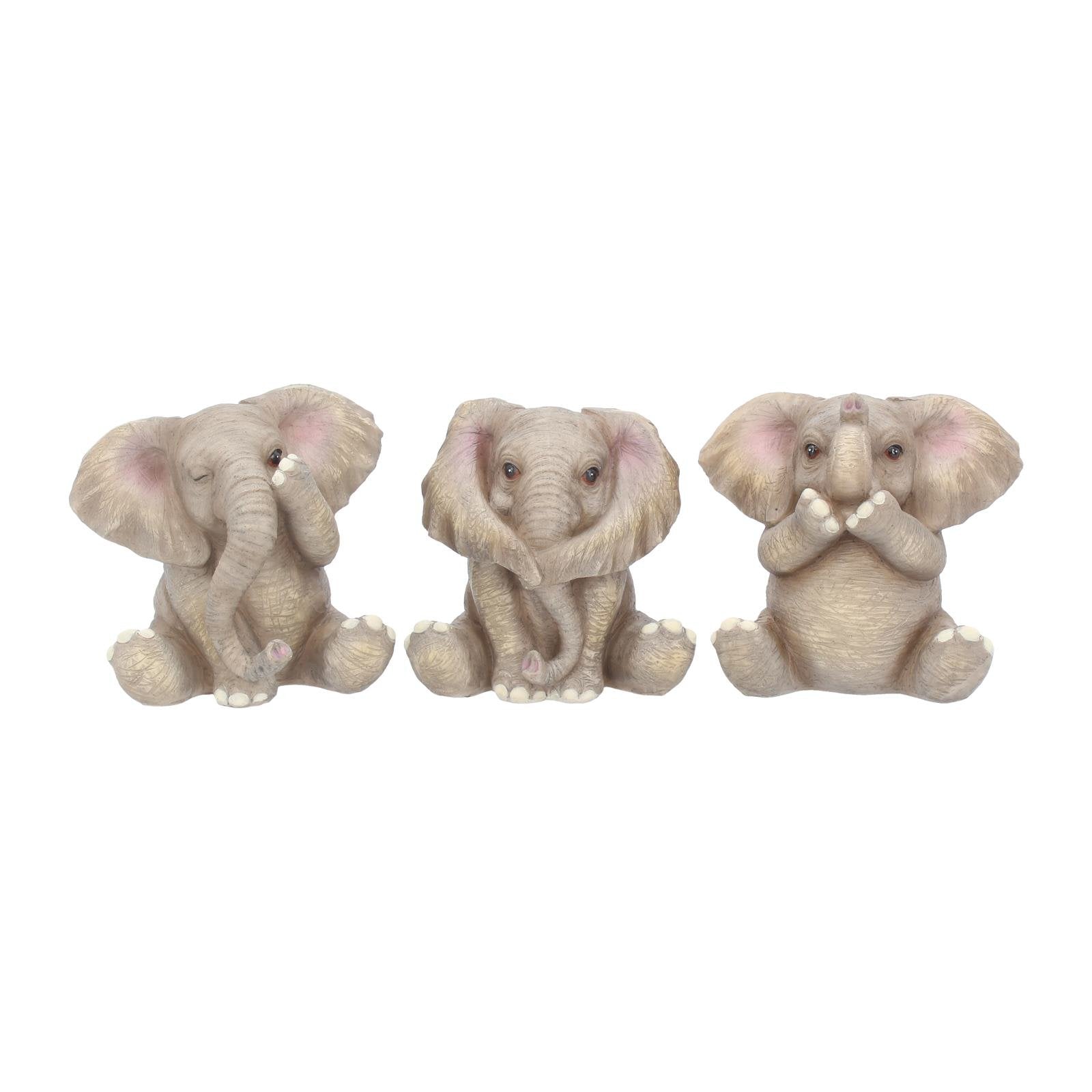 Three Baby Elephants Figurine Elephant Ornaments 8cm 1