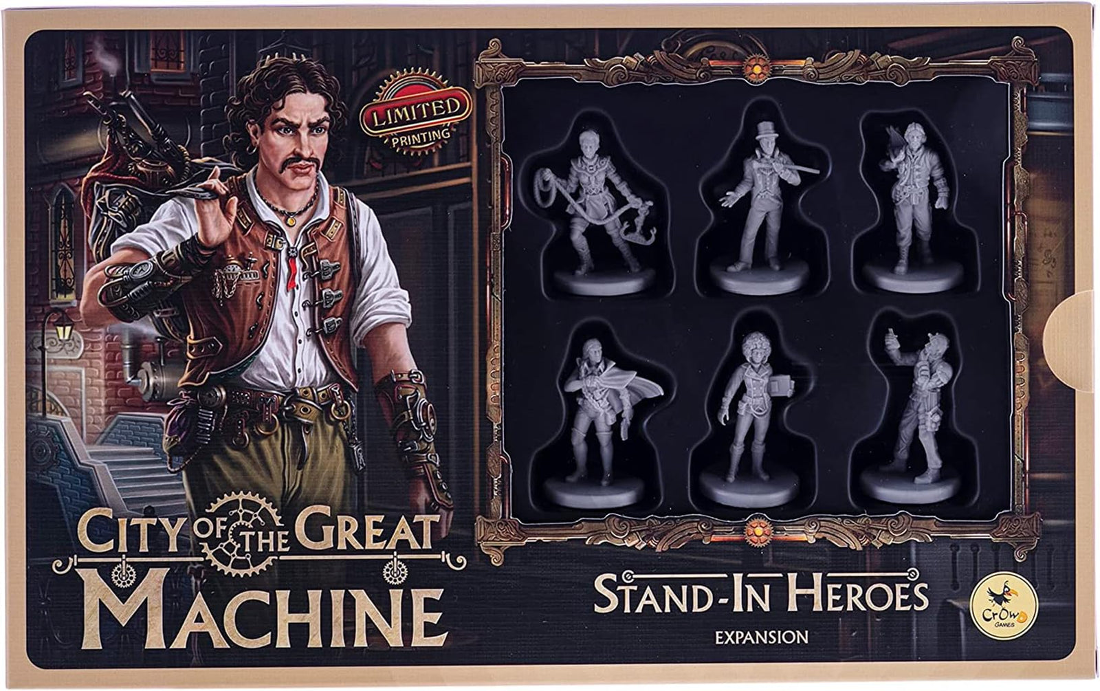 City of The Great Machine. Stand-in Heroes Board Game Expansion |1-4 Players | Ages 14 and up | Steampunk | One-vs-Many | Hidden Movement | Cooperative & Solo | Average Playtime 60-90 min 1