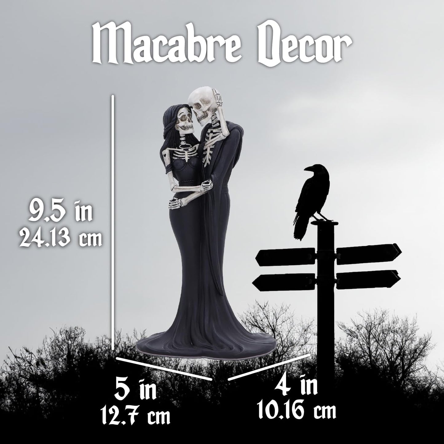 Eternal Embrace Gothic Skeletons Figurine 24cm Polyresin Painted Statue 9