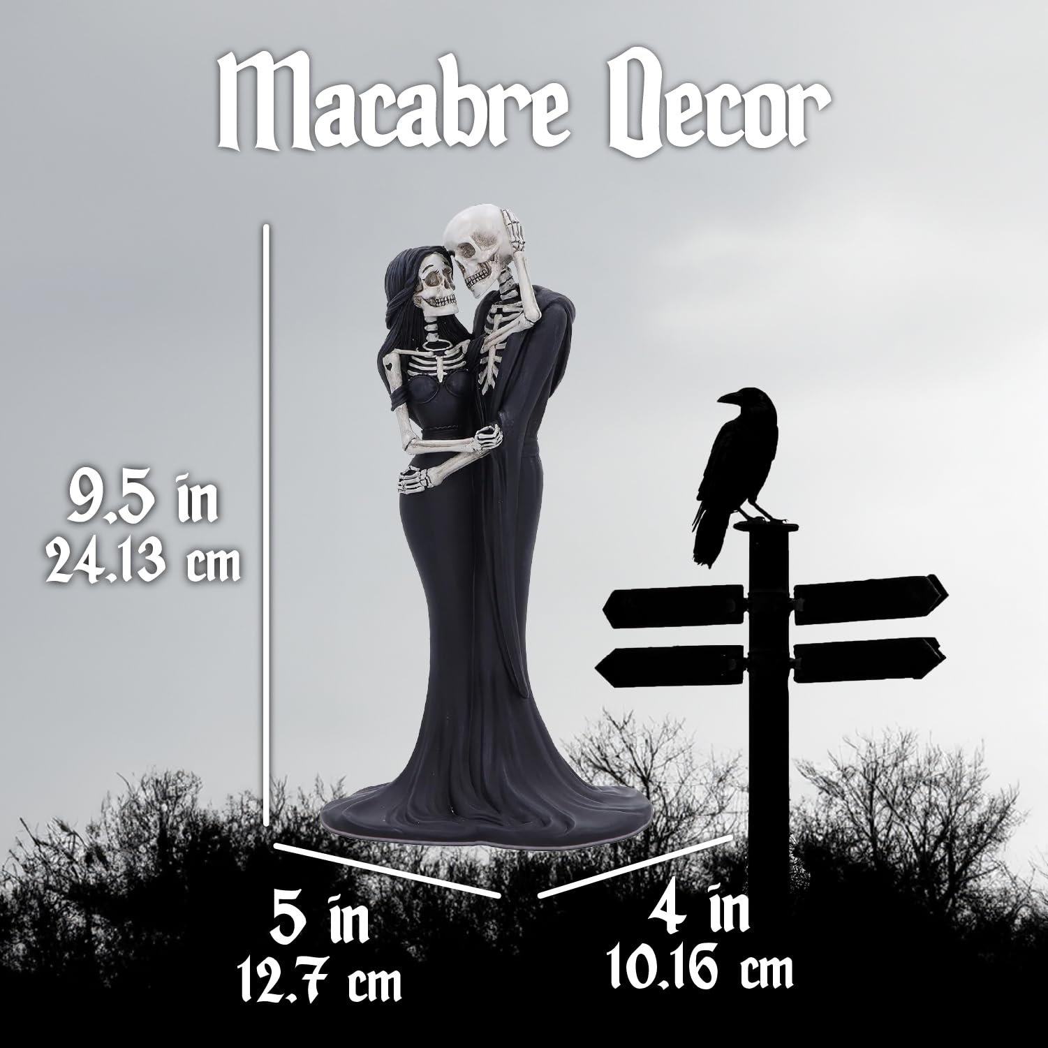 Eternal Embrace Gothic Skeletons Figurine 24cm Polyresin Painted Statue 9