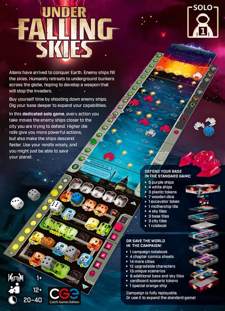 Under Falling Skies Solo Board Game by Czech Games Edition