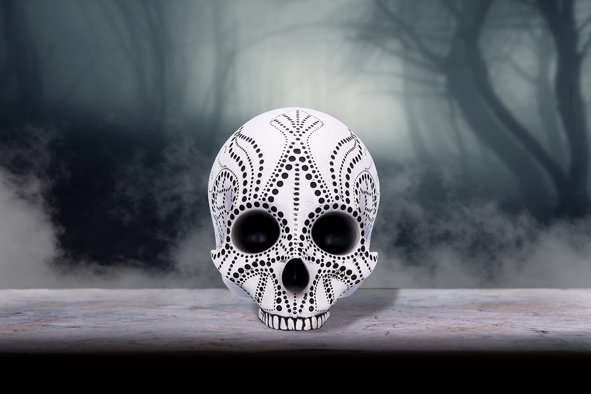 Pointilist Skull Figurine Large 13.8cm 7