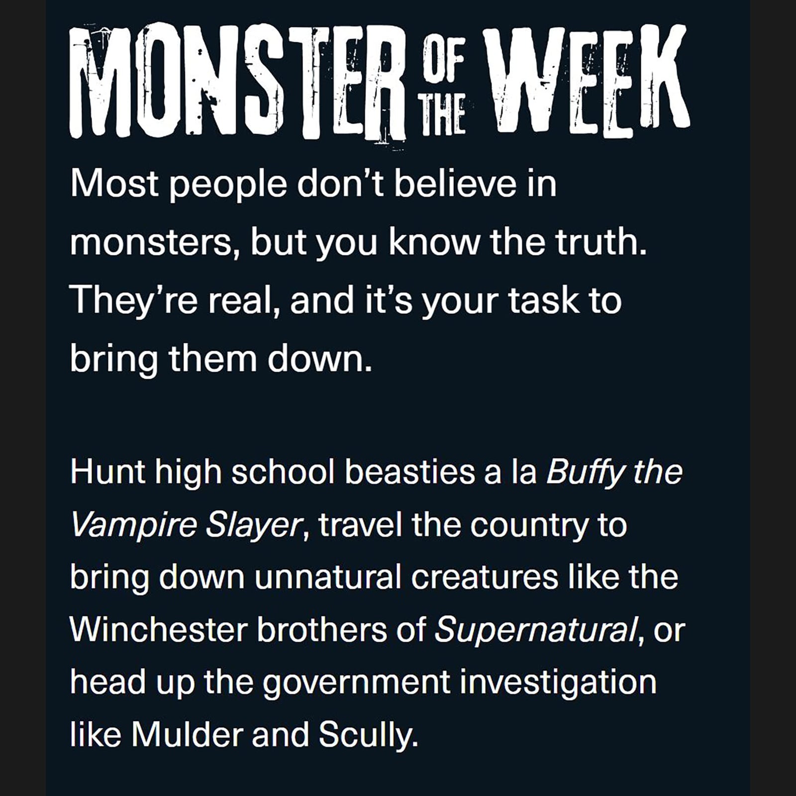 Monster of the Week Hardcover Roleplaying Game by Evil Hat Productions 2