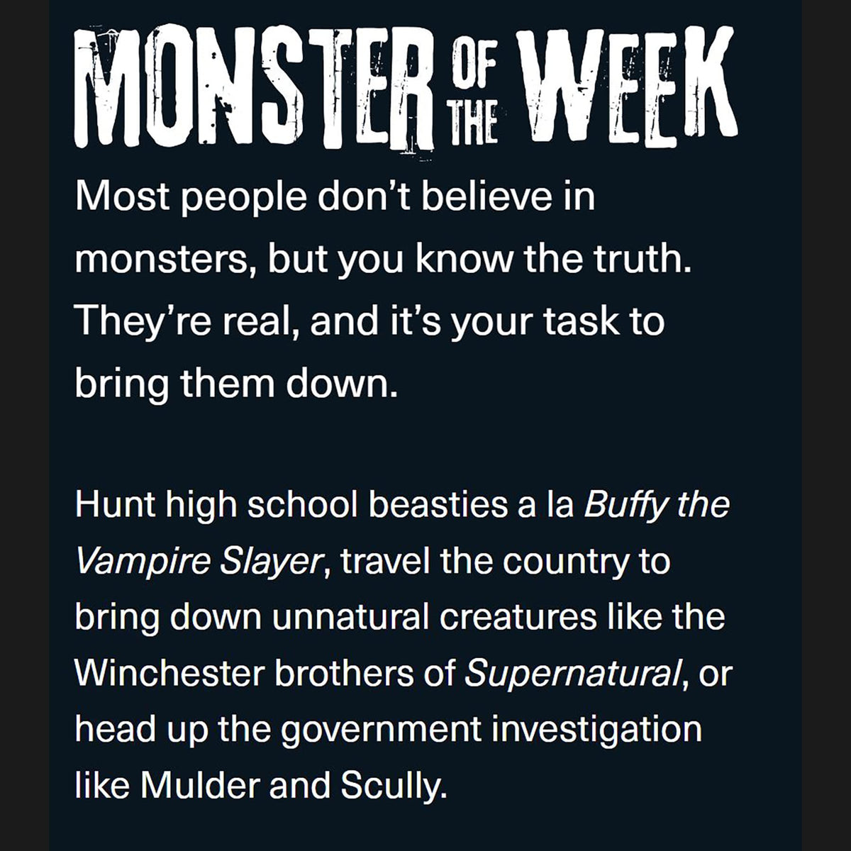 Monster of the Week Hardcover Roleplaying Game by Evil Hat Productions 2