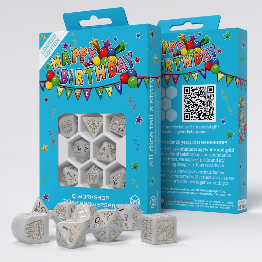 Happy Birthday Dice Set by Q-Workshop, Dice Board Game, for 1+ Players and Ages 14+