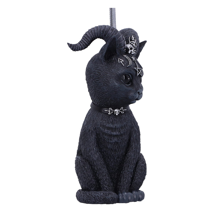 Pawzuph Black Horned Cat Hanging Decorative Ornament 10cm