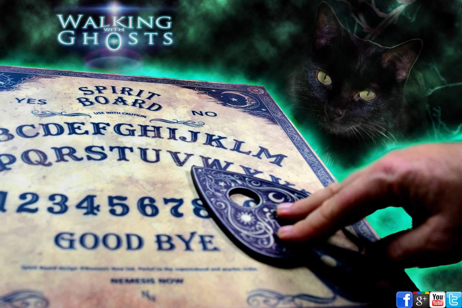 Antiqued Beige Spirit Talking Board with Planchette 38.5cm 3