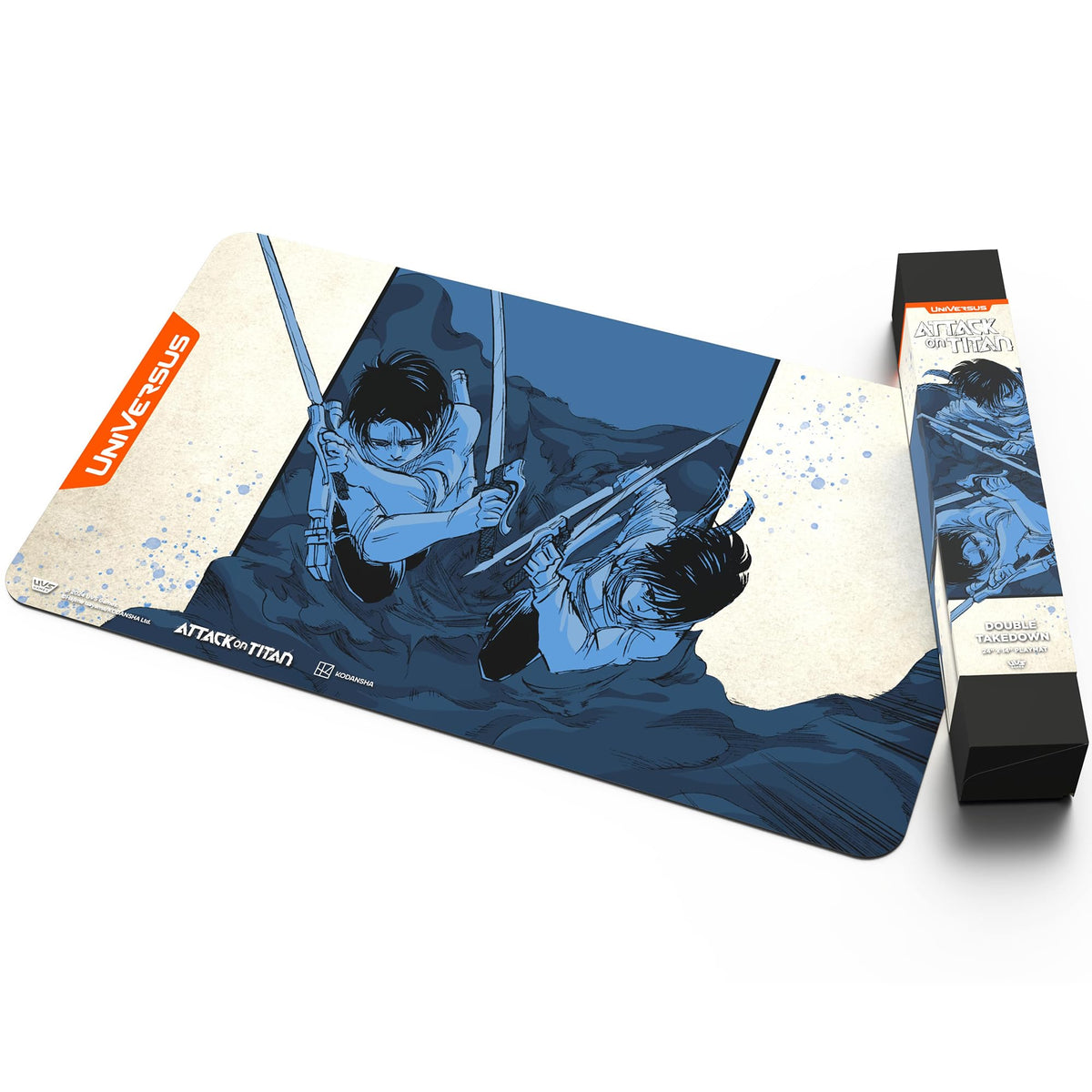 UniVersus: Attack on Titan: Origins of Power - Double Takedown Playmat - 24 x 14 Neoprene Mat, Tabletop Card Game Accessory, UVS Games, Licensed 4