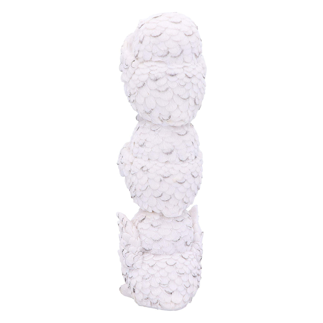 Wisest Totem Three Wise White Owls Ornament 20cm