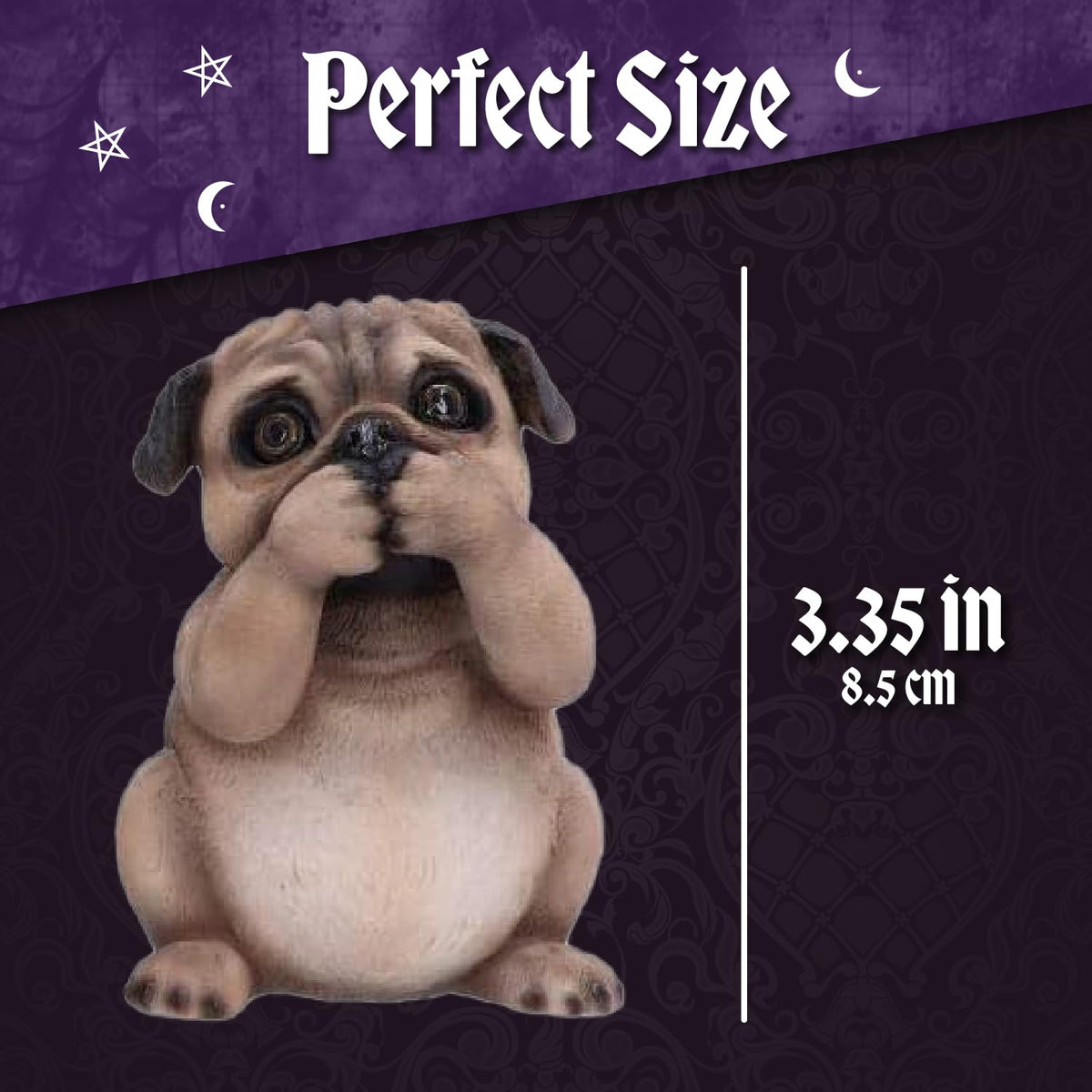Three Wise Pugs Dog Ornaments 8.5cm 6