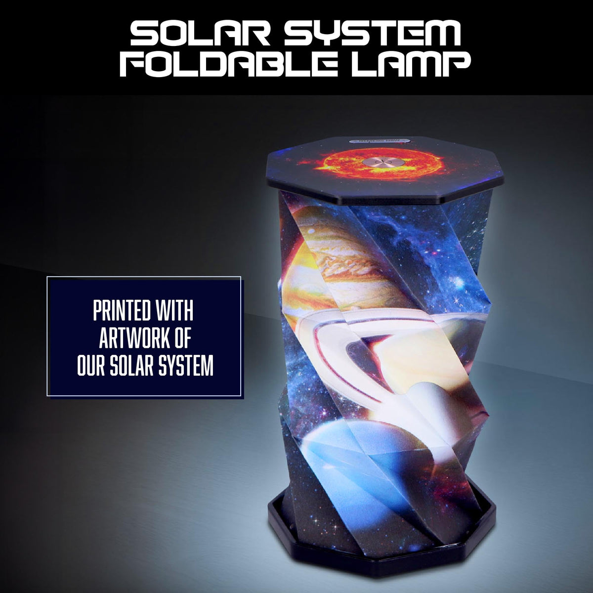 Solar System Foldable Lamp 21cm Rechargeable Powered USB 3