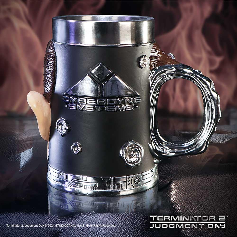 Terminator T1000 Head with Bullet Hole Collectible Tankard T-1000 18.5cm