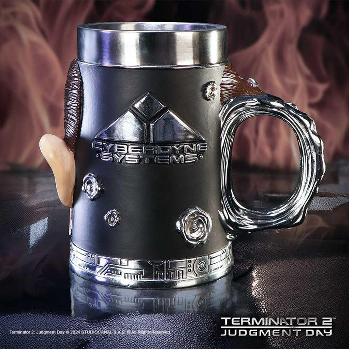 Terminator T1000 Head with Bullet Hole Collectible Tankard T-1000 18.5cm