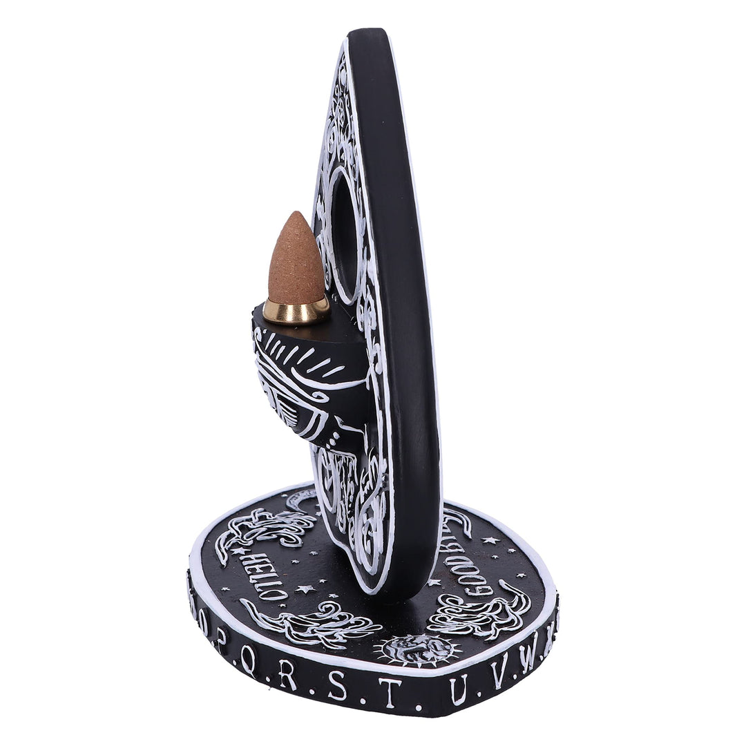 Black and White Spirit Board Planchette Backflow Incense Burner 15cm