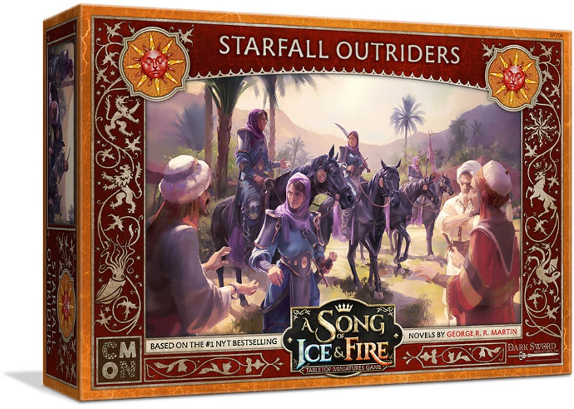 CMON A Song of Ice and Fire Tabletop Miniatures Game Sand Starfall Outriders Unit Box - Swift Cavalry of The Dornish Sands, Strategy Game for Adults, Ages 14+, 2+ Players, 45-60 Min Playtime, Made 1