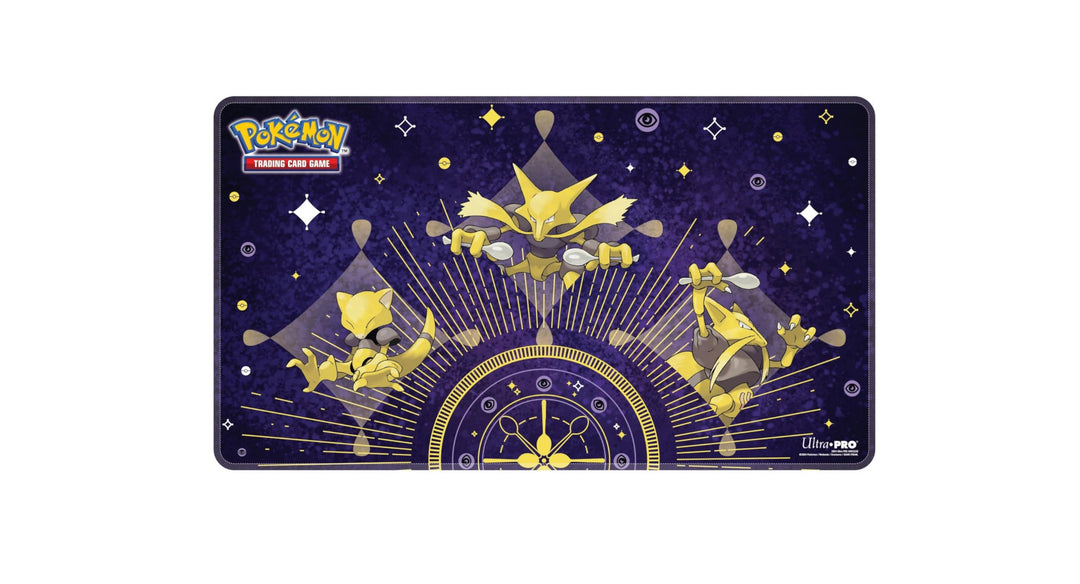 Ultra PRO - Abra Evolutions Stitched Officially Licensed Pokemon Cards Playmat, Collectible Trading Tabletop Card Game Protection Accessory Abra Kadabra Alakazam Themed Gaming Surface playmat