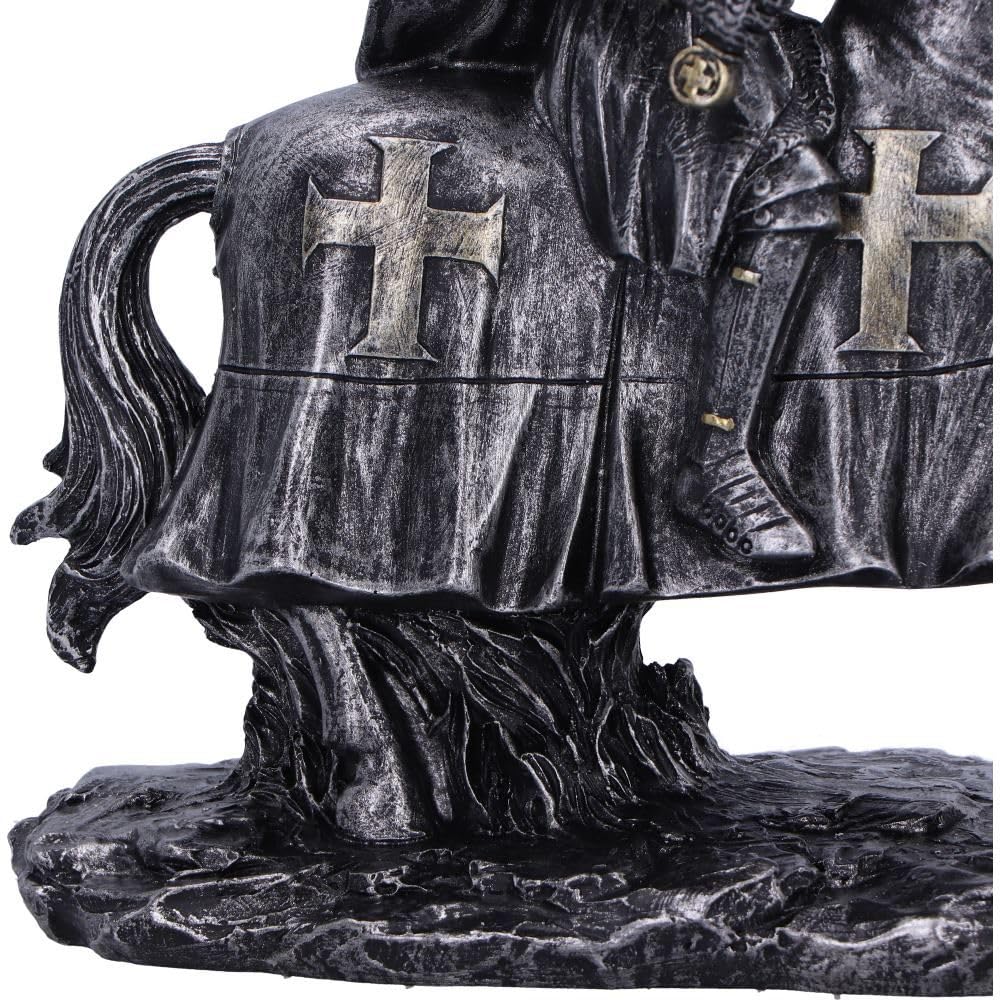 To Serve a Majestic Templar Knight Figurine on Horseback 16cm 6