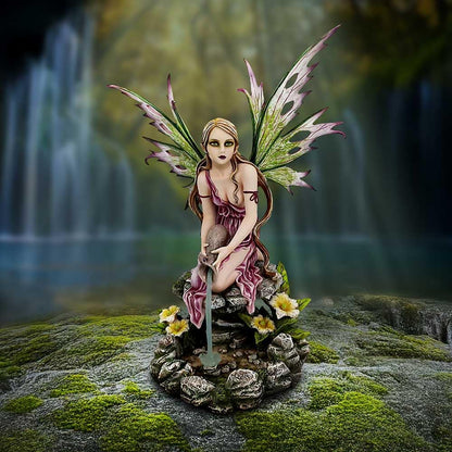 Whisper of the Water Fairy Figurine with Water Jug and Floral Base 44cm 7