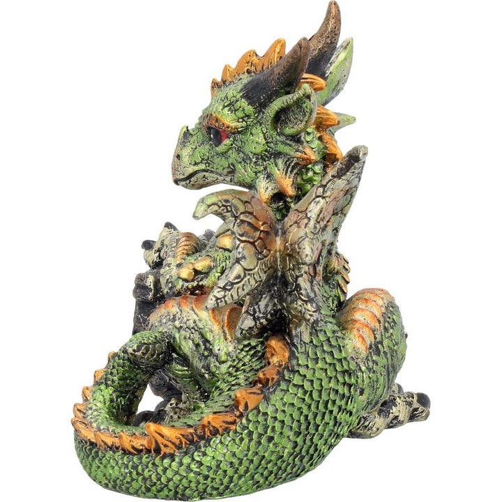 Malachite Metallic Dragon Figurine 13cm