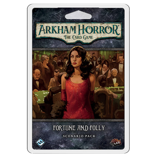 Fantasy Flight Games Arkham Horror The Card Game Fortune and Folly Scenario Pack - Risk It All in a Daring Casino Hesit! Lovecraftian Cooperative LCG, Ages 14+, 1-4 Players, 1-2 Hour Playtime, Made 1