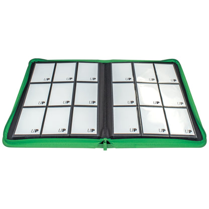 Ultra PRO - Vivid 9-Pocket Zippered PRO-Binder: (Green) - Protect Up to 360 Collectible Trading Cards, Sports Cards or Valuable Gaming Cards, Ultimate card Protection 3