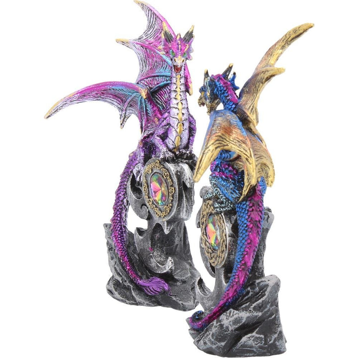 Realm Protectors Figurines Set of Two Fantasy Dragon Crystal Ornaments 2 15cm
