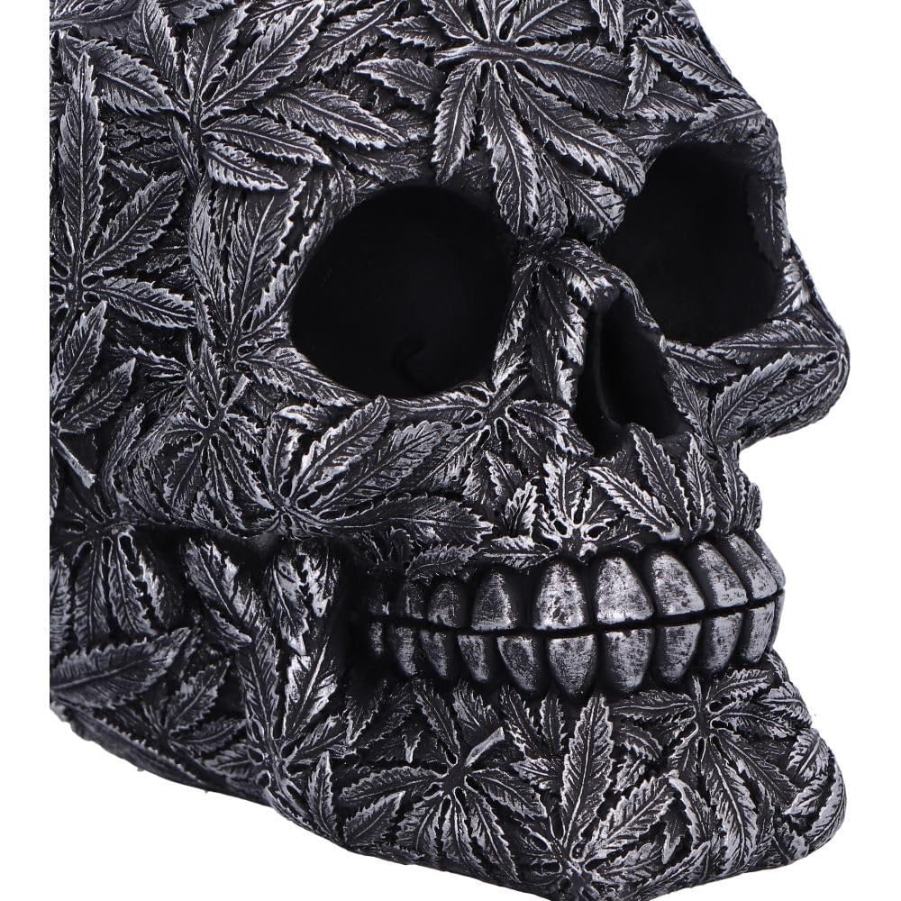 High Life Leaf Embellished Skull 15.5cm