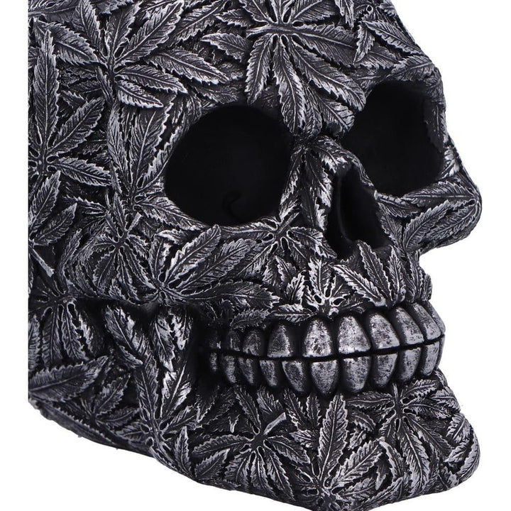 High Life Leaf Embellished Skull 15.5cm