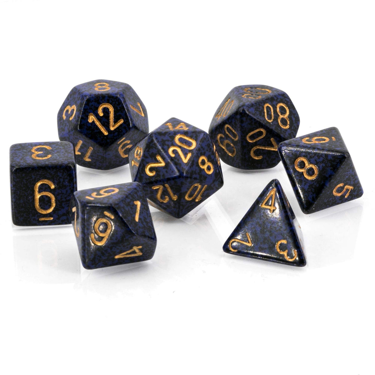 Chessex CHX25337 Dice-Speckled Golden Cobalt Set 1
