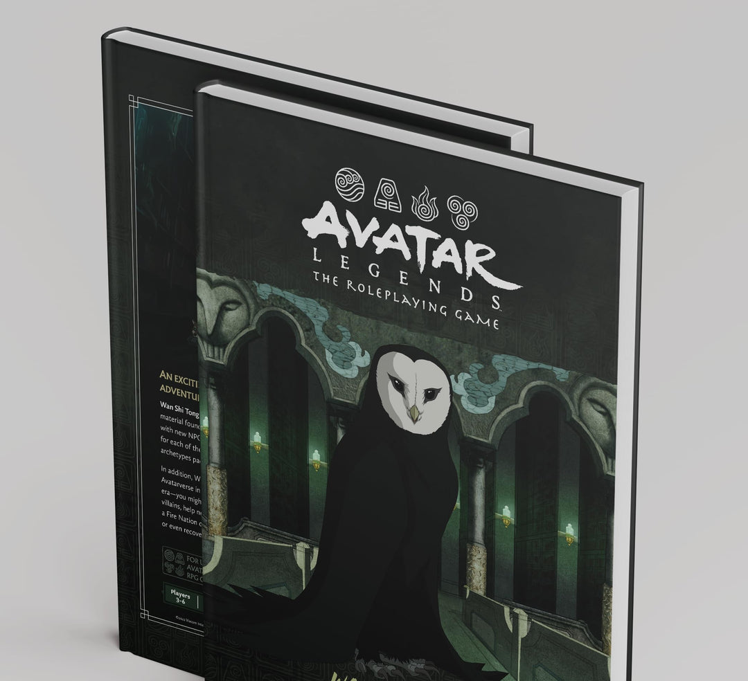 Magpie Games Wan Shi Tong's Adventure Guide - Avatar Legends: The Roleplaying Game expansion, hardcover tabletop RPG rulebook, full-color, Avatar Legends iconic and original art, silk bookmarks