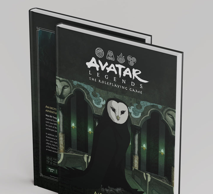 Magpie Games Wan Shi Tong's Adventure Guide - Avatar Legends: The Roleplaying Game expansion, hardcover tabletop RPG rulebook, full-color, Avatar Legends iconic and original art, silk bookmarks