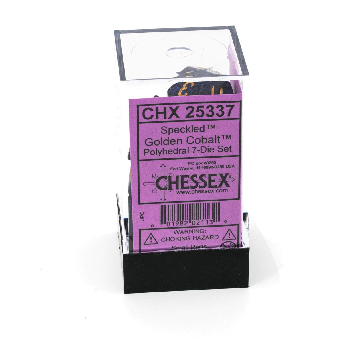 Chessex CHX25337 Dice-Speckled Golden Cobalt Set 4