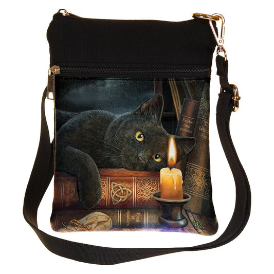 Small The Witching Hour Fantasy Witch Cat Shoulder Bag by Lisa Parker LP 23cm 1