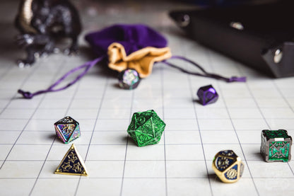 FanRoll by Metallic Dice Games Misfit Metals, Bag of DND Dice, Role Playing Game Dice Accessories for Dungeons and Dragons 8