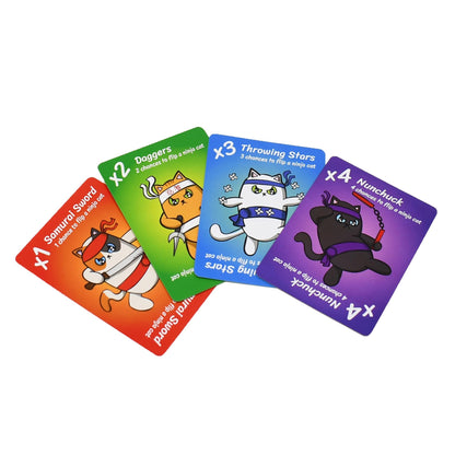 Moonsprocket Games Ninja Cat Cucumber Attack! Card Game - Fast-Paced Slap-Happy Game of Weapon-Wielding Ninja Cats, Fun for Family Game Night, Ages 5+, 2-4 Players, 13-30 Minute Playtime, Made 3