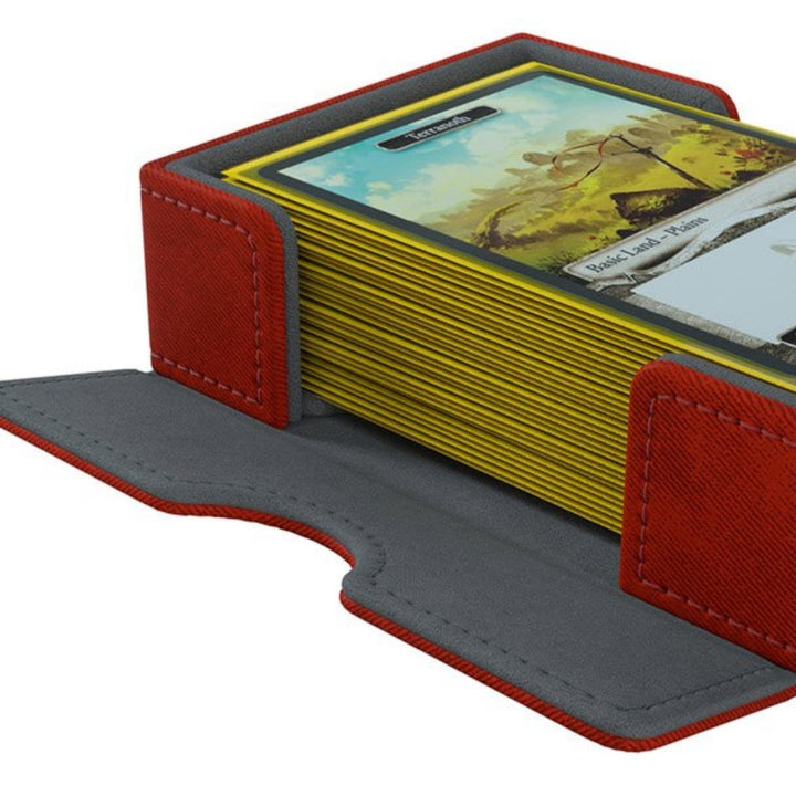 GameGenic Cards Lair 400+ Convertible Deck Box - Double-Sleeved Card Storage, Premium Card Game Protector, Nexofyber Surface, Black Color, Made
