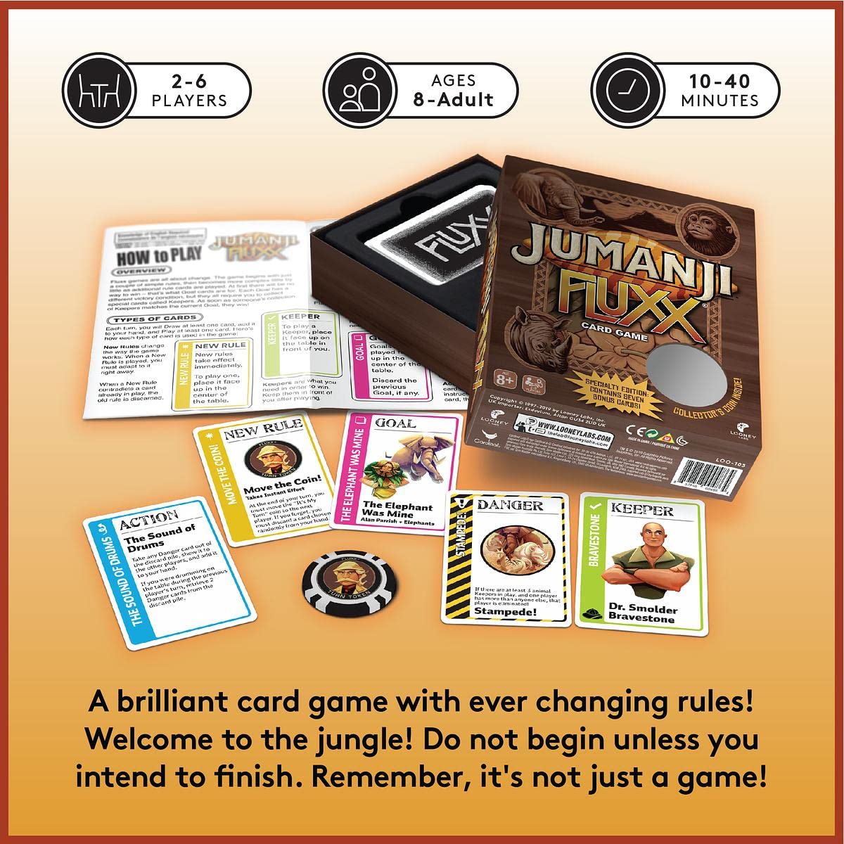 Jumanji Fluxx Board Game by Looney Labs 2