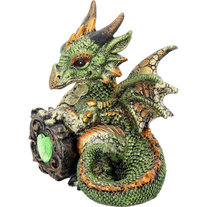 Malachite Metallic Dragon Figurine 13cm