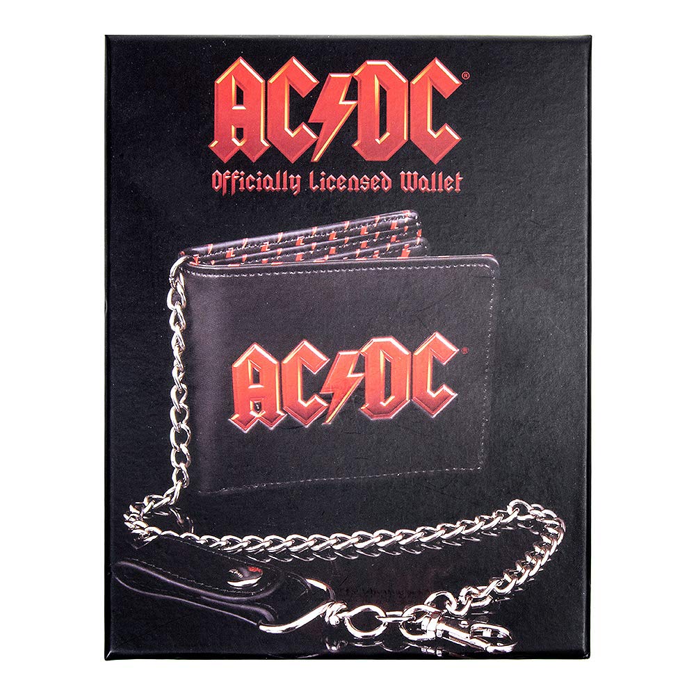ACDC Logo Leather Lightning Chained Wallet Purse 11cm 5