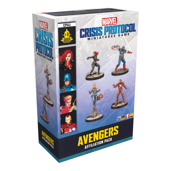 Atomic Mass Games Marvel: Crisis Protocol Avengers Affiliation Pack - Earth's Mightiest Heroes in One Box! Tabletop Superhero Game, Ages 14+, 2 Players, 90 Minute Playtime, Made