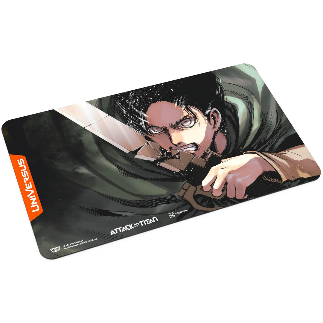 UniVersus Attack on Titan: Battle for Humanity - Eren Yeager Playmat - 24 x 14 Neoprene Mat, Tabletop Card Game Accessory, UVS Games, Licensed