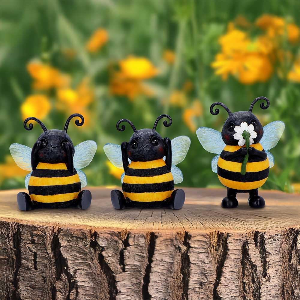 Three Wise Bees Figurines by Nemesis Now 9.5cm
